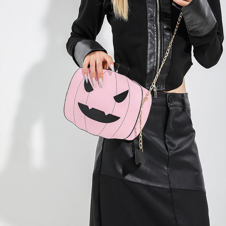 Halloween Cartoon Pumpkin Shoulder Bag For Girls Personality Funny Creative Chain Crossbody Bags Women Bests Sale
