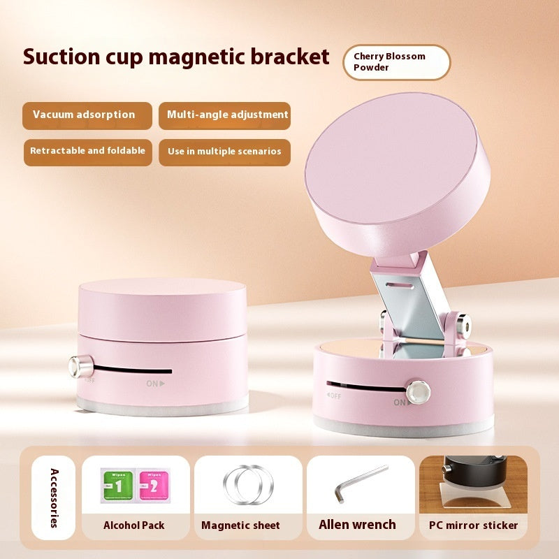 Foldable Magnetic Vacuum Car Phone Holder Foldable Suction Cup With Suction Cup Hands-Free Navigation For Smart Phone Coffee Jasper