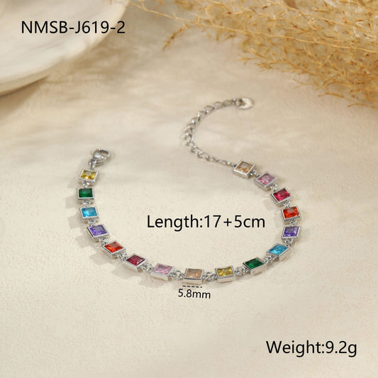 Color Zircon Stainless Steel Bracelet - Bests Sale