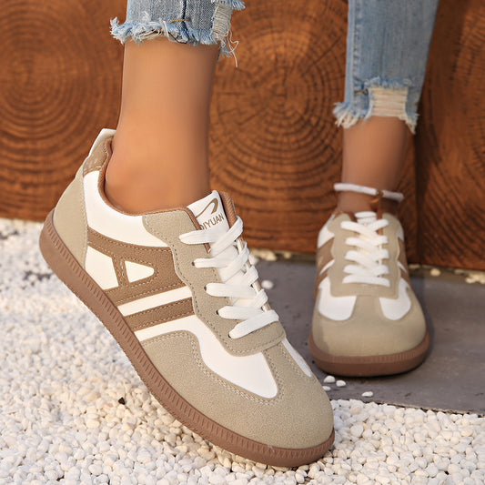 Retro Color Matching Lace-up Lightweight Jogging Women's Shoes - Bests Sale