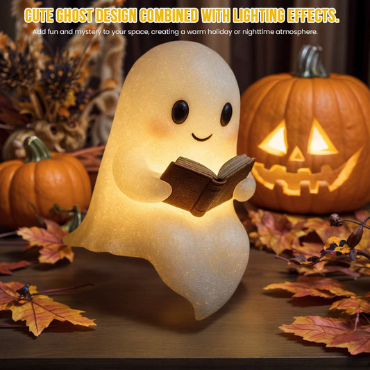 Cute LED Ghost Night Light Children's Nightlight Gift Bedside Sleep Lamp Halloween Decorations Lovely Ghost Lamp Warm Light - Bests Sale