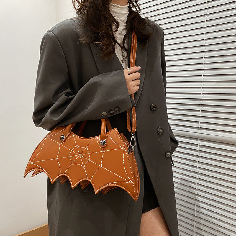 Halloween Spider Web Shape Shoulder Bags Personality Batgirl Tide Pu Handbags Fashoin Messenger Crossbody Bag - Bests Sale