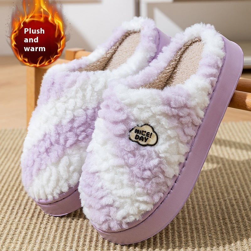 Women's Warm Non-slip Mute Velvet Cotton Slippers - Bests Sale