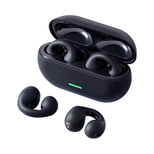 Wireless Ear Clip Bluetooth Headset TWS Comfortable Wear Not In-Ear Sports Wireless Bone Conduction 5.3 Bluetooth Headset Coffee Jasper