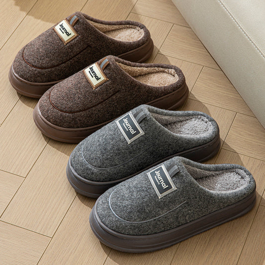 Men's Warm Thickened Bottom Plus Size Cotton Slippers - Bests Sale