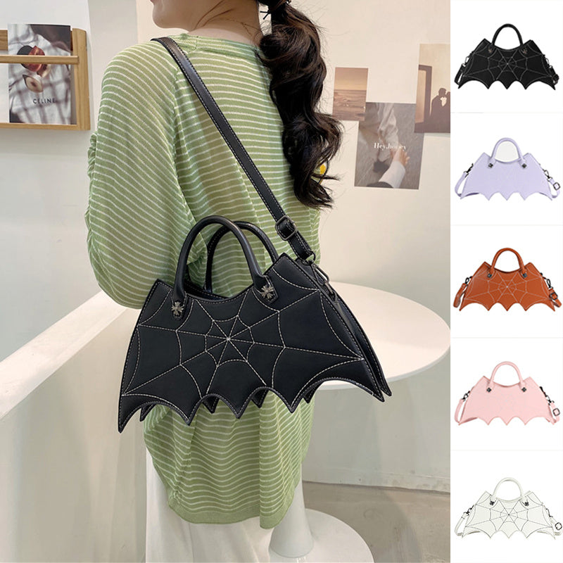 Halloween Spider Web Shape Shoulder Bags Personality Batgirl Tide Pu Handbags Fashoin Messenger Crossbody Bag - Bests Sale
