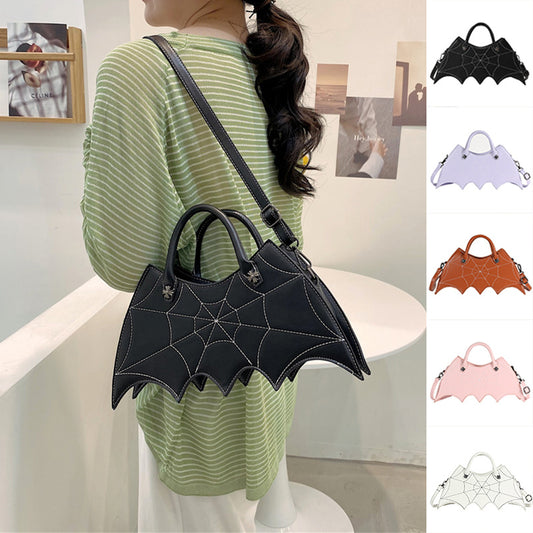 Halloween Spider Web Shape Shoulder Bags Personality Batgirl Tide Pu Handbags Fashoin Messenger Crossbody Bag - Bests Sale