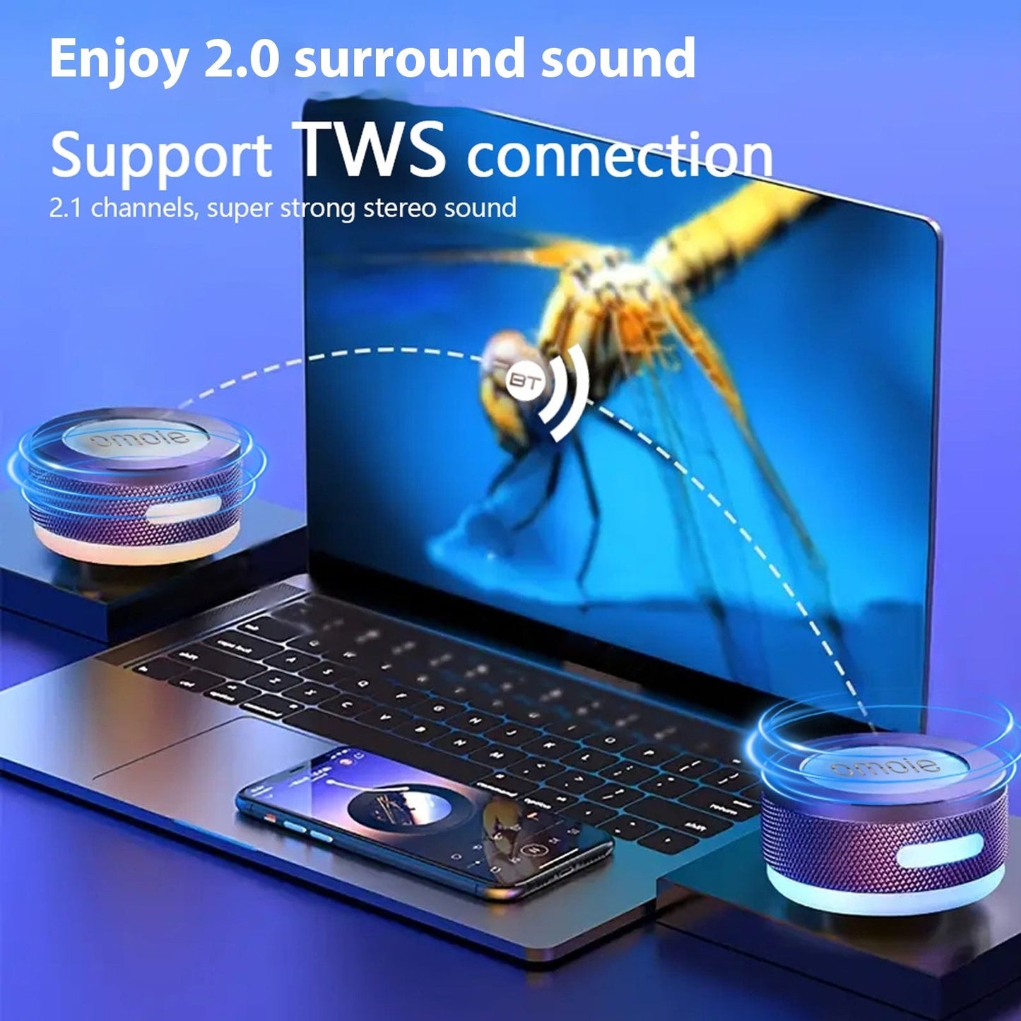 Small Wireless Bone Conduction Speakers Bluetooth Vibration Speaker With Color LED Light Portable Surface Adsorption Speaker Coffee Jasper