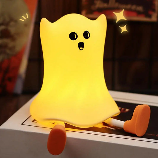 Halloween Silicone Ghost Shaped Bedside Lamp With Touch Control Soft Glow For Water-resistant Decoration Bests Sale