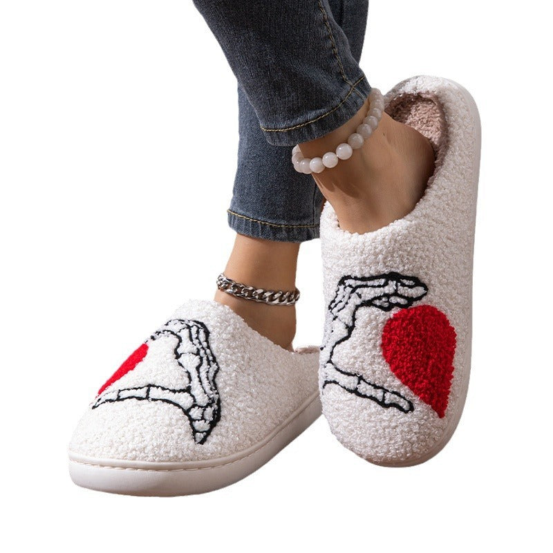 Love Black Hand Home Thickened Cotton Slippers Bests Sale