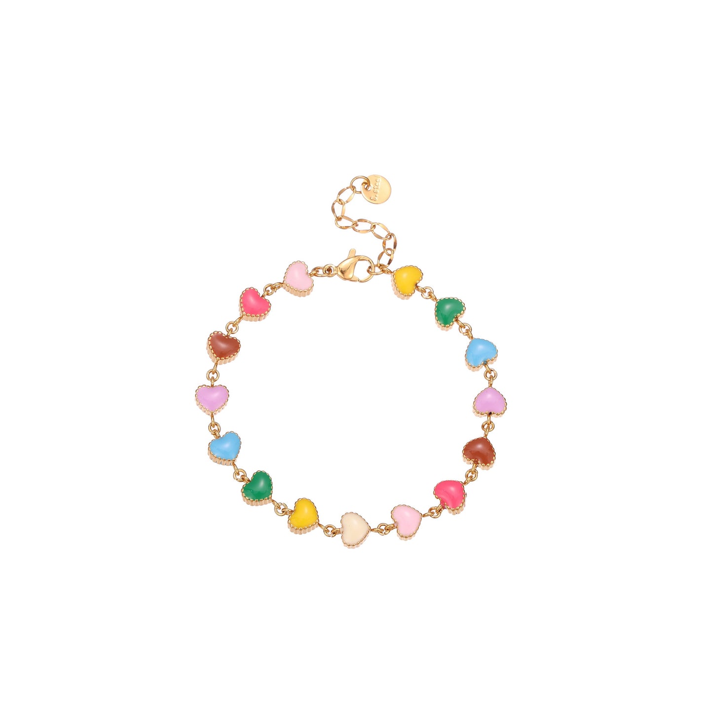 Colorful Oil Necklace Love Heart-shaped Titanium Steel Bracelet - Bests Sale