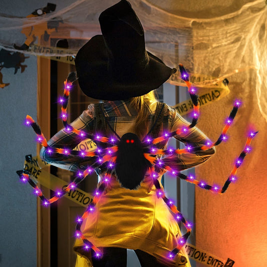 Halloween Spider Backpack Nine LED Modes Plush Sugar Bag Bests Sale