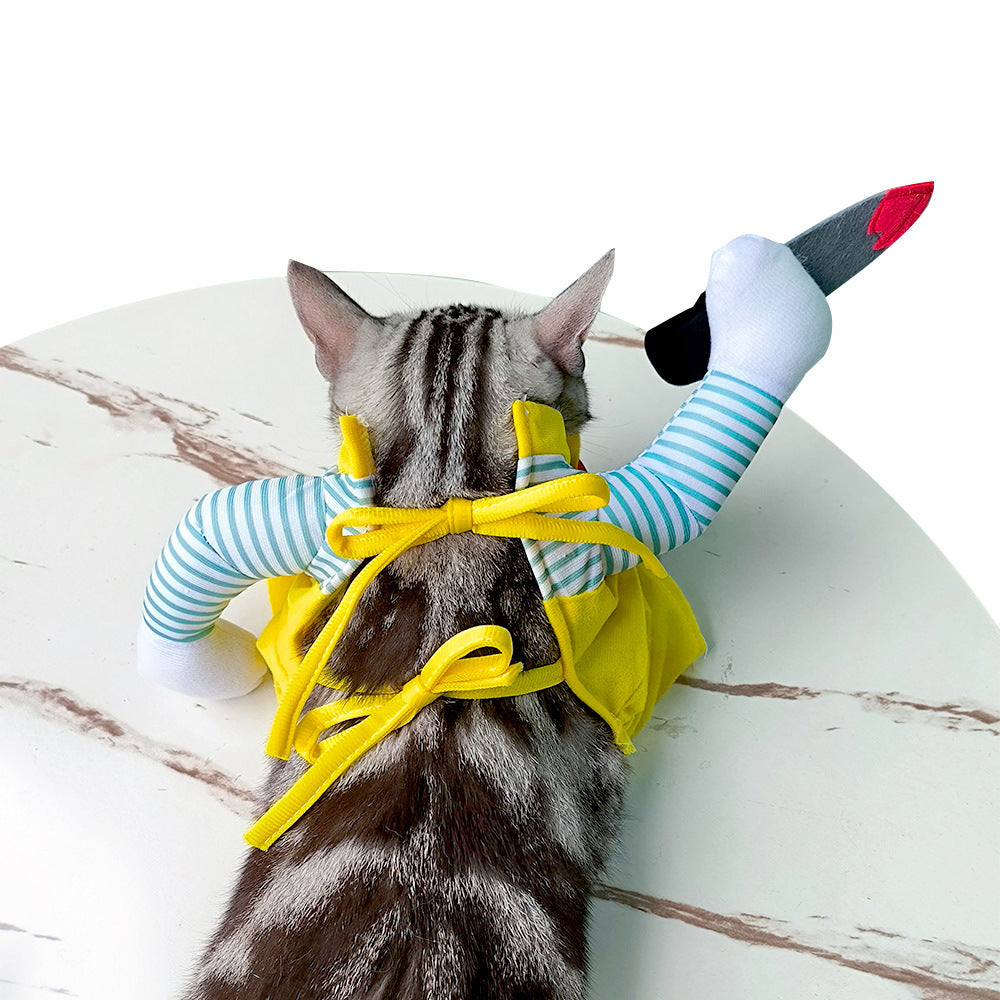 Cat Pet Costume Clothing Creative Yellow Knife Assassin Cat Clothing Bests Sale