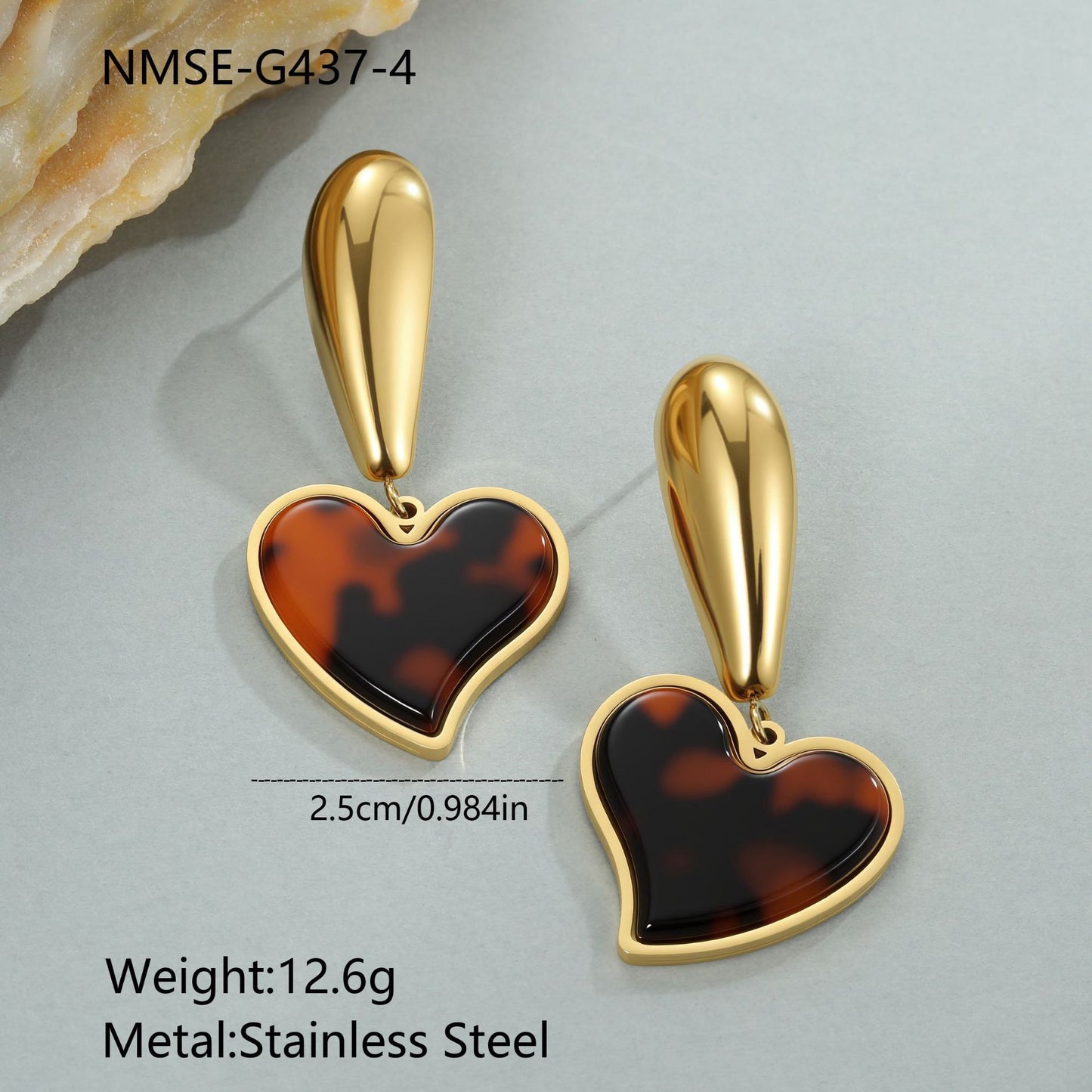 Tortoiseshell Resin Hawksbill Color Earrings - Bests Sale