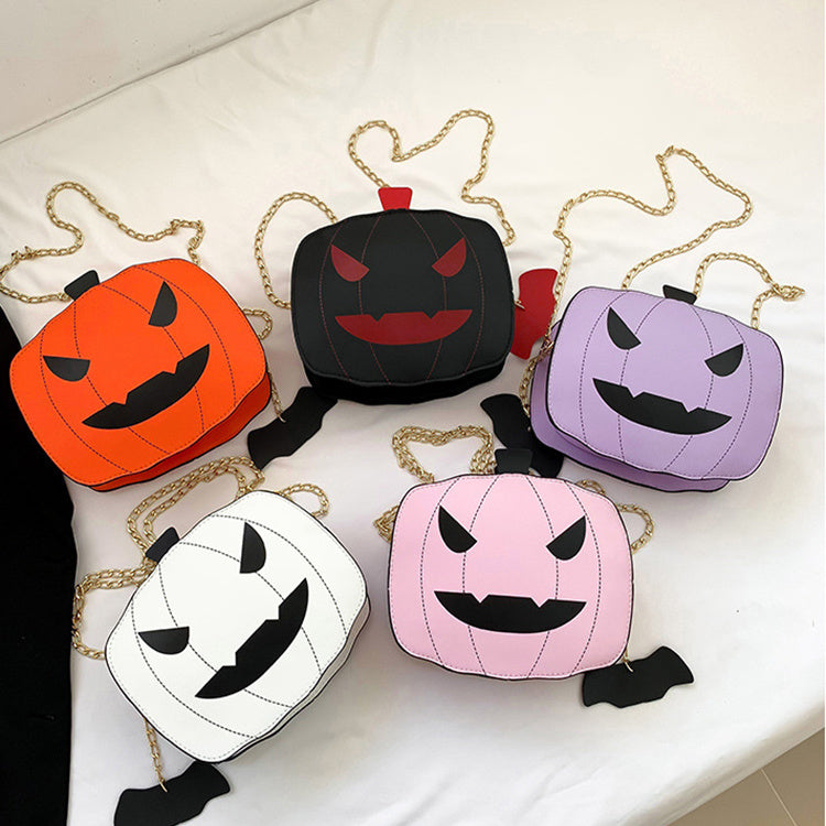 Halloween Cartoon Pumpkin Shoulder Bag For Girls Personality Funny Creative Chain Crossbody Bags Women Bests Sale