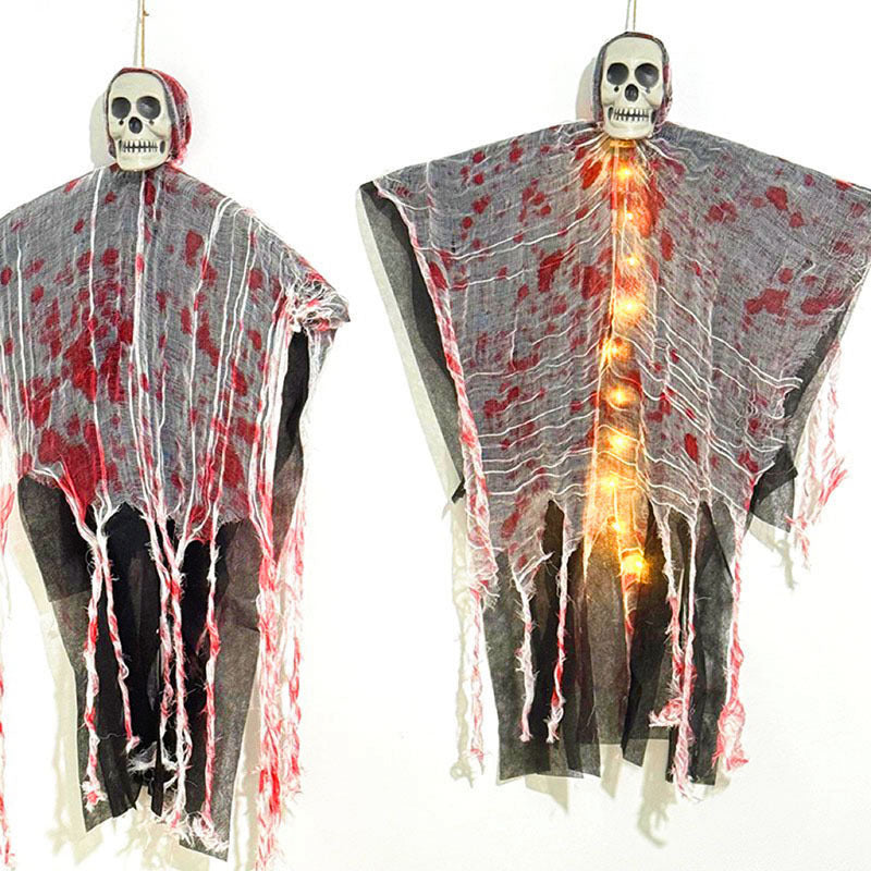 Halloween Decoration Blood-dyed Luminous Skull Hanging Ghost Outdoor Ornaments Coffee Jasper
