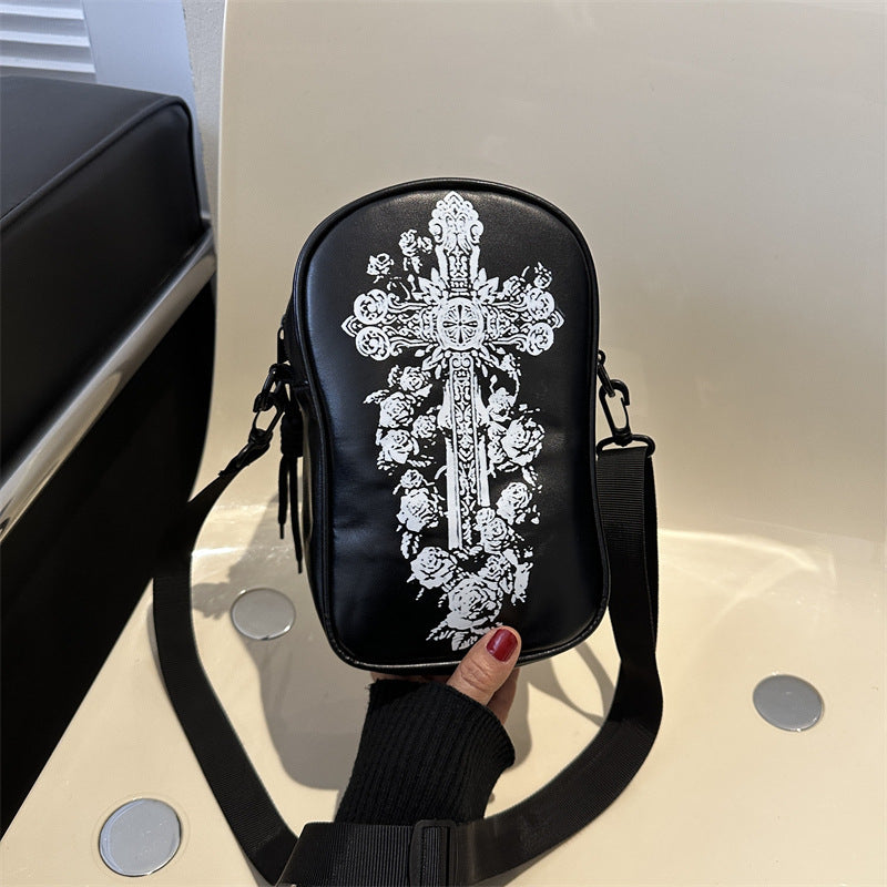 Halloween Graffiti Phone Bag Girls Funny Cartoon Pumpkin Ghost Bat Print Crossbody Bag For Women Mini Personality Creative Shoulder Bags Bests Sale