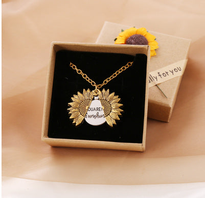 You Are My Sunshine Sunflower Necklace Women Men - Bests Sale