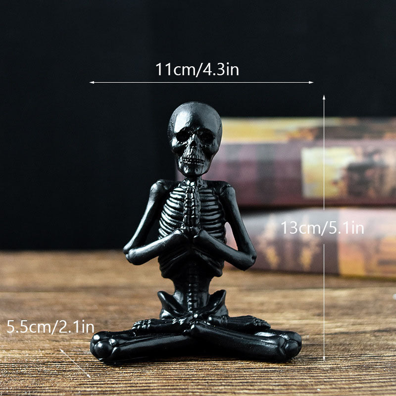 Halloween Horror Desktop Decoration Resin Ornaments Feature Modeling Yoga Skull Skeleton Bests Sale