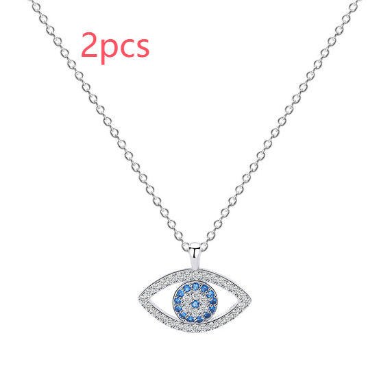 s925 Sterling Silver Jewelry European and American Atmospheric Demon Eye Necklace Eye Pendant - Bests Sale