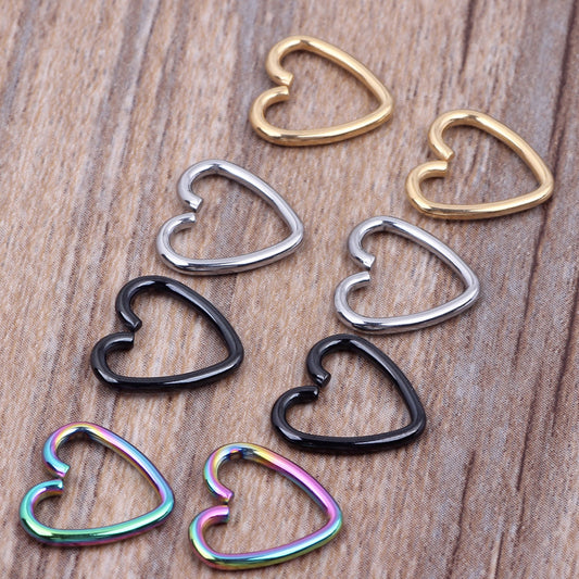 Heart-shaped Nose Clip, Nose Ring, Ear Clip, Ear Stud, Ear Bone Stud - Bests Sale