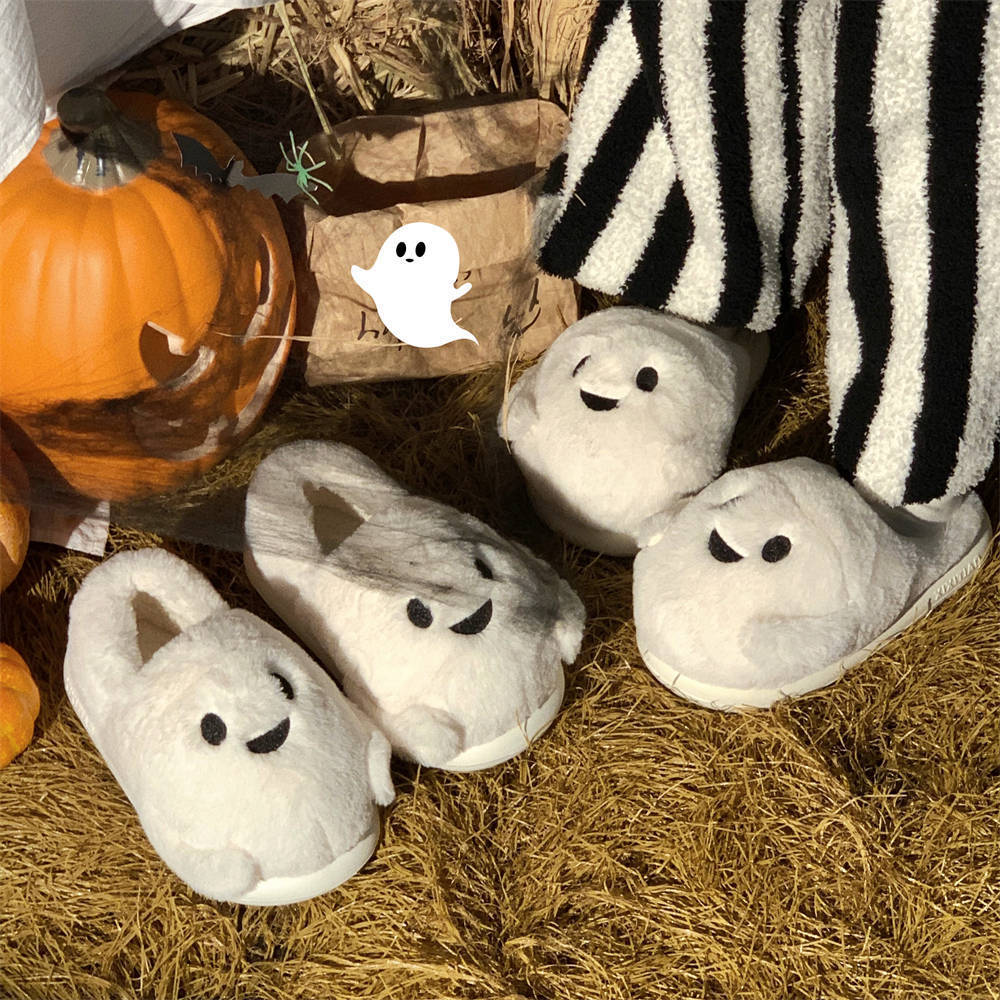 Couple Halloween Cute Little Ghost All-inclusive Cotton Slippers Bests Sale