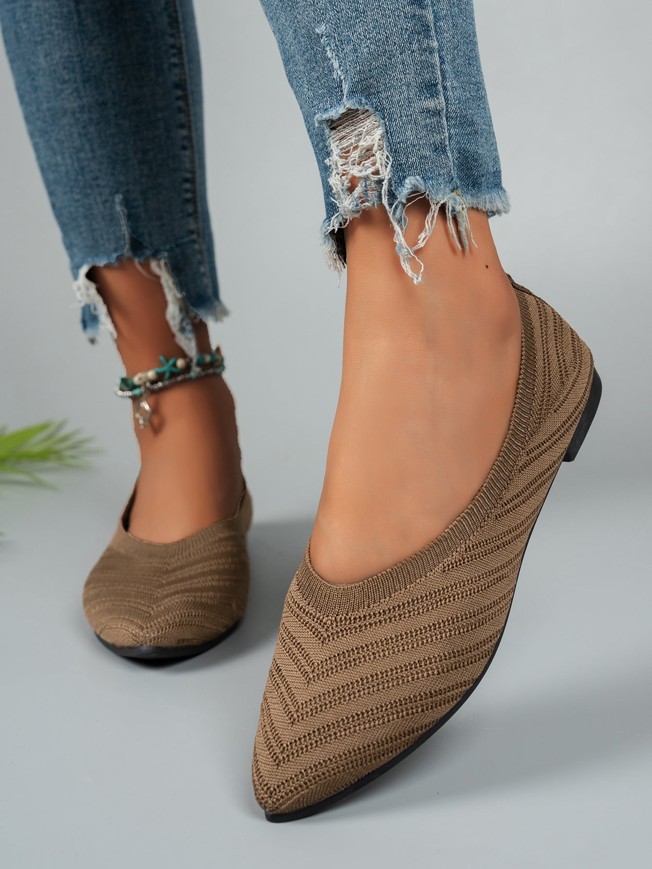 Pointed Toe Low-cut Women's Breathable Flat Shoes - Bests Sale