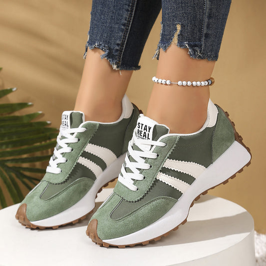 Women's Thick Bottom Student Casual Shoes Breathable Sneaker - Bests Sale
