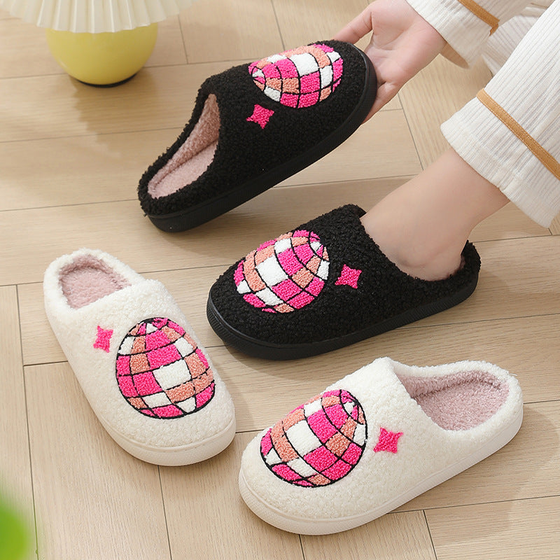 Comfortable Home Warm Cartoon Embroidered Balloon Cotton Slippers - Bests Sale