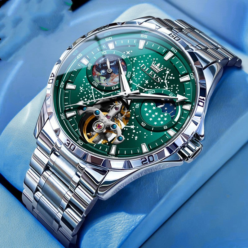 Fashion Starry Sky Mechanical Watch Business Hollow Waterproof Men - Bests Sale