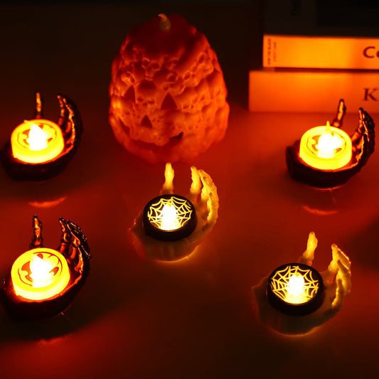 Halloween Small Night Lamp LED Electronic Luminous Decorative Palm Candle Light Bests Sale