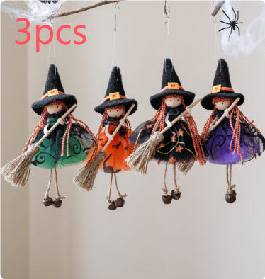 Halloween Mesh Broom Girl Angel Christmas Tree Pendant Bests Sale
