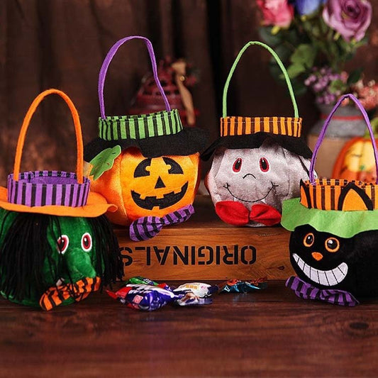 Cute Halloween Candy Bag Halloween Pumpkin Pattern Portable Handbag Cosplay Props Gift Basket Kids Gifts Bests Sale