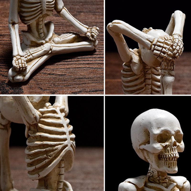 Halloween Horror Desktop Decoration Resin Ornaments Feature Modeling Yoga Skull Skeleton Bests Sale