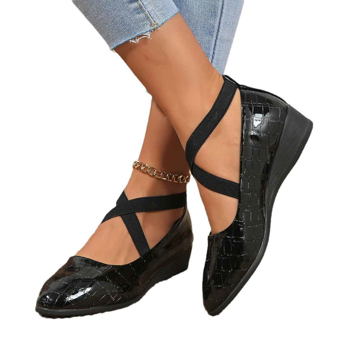 New Plus Size Pointed Toe Wedge Casual Pumps Women - Bests Sale