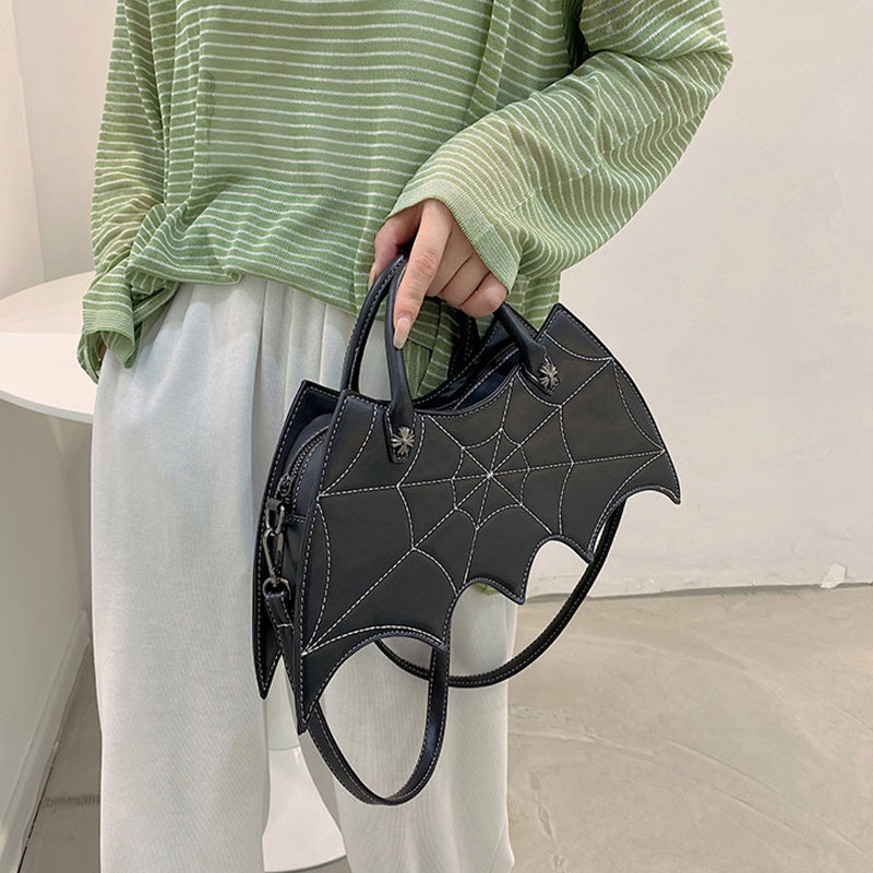 Halloween Spider Web Shape Shoulder Bags Personality Batgirl Tide Pu Handbags Fashoin Messenger Crossbody Bag - Bests Sale