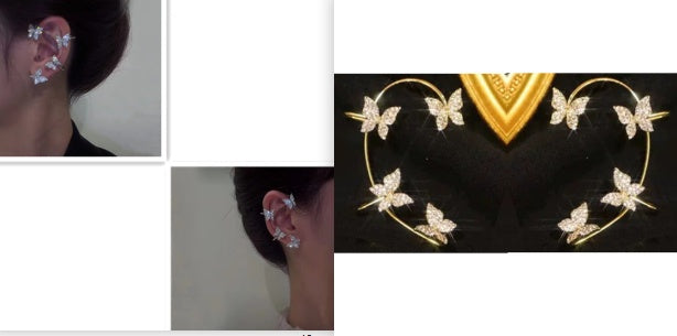Fashion Earring Butterfly Ear Clip And Ear Hook Jewelry - Bests Sale