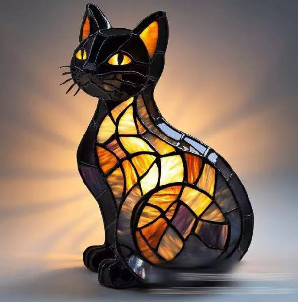 LED Small Night Lamp Art Animal Statue Creative Home Desktop Decoration Coffee Jasper