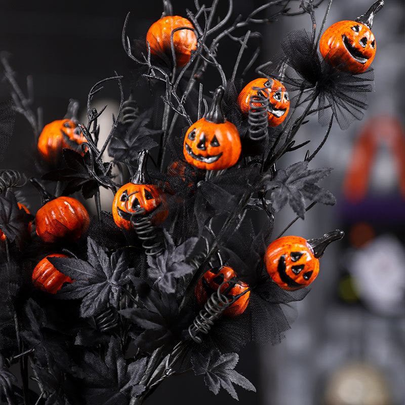 Halloween Decorations Black Horror Pumpkin Twig Cutting Bouquet Coffee Jasper