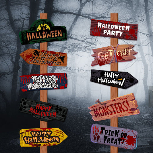 Creative Printing Halloween Decoration Props Paper Signs Coffee Jasper