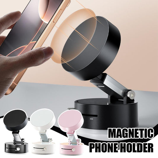 Foldable Magnetic Vacuum Car Phone Holder Foldable Suction Cup With Suction Cup Hands-Free Navigation For Smart Phone Coffee Jasper