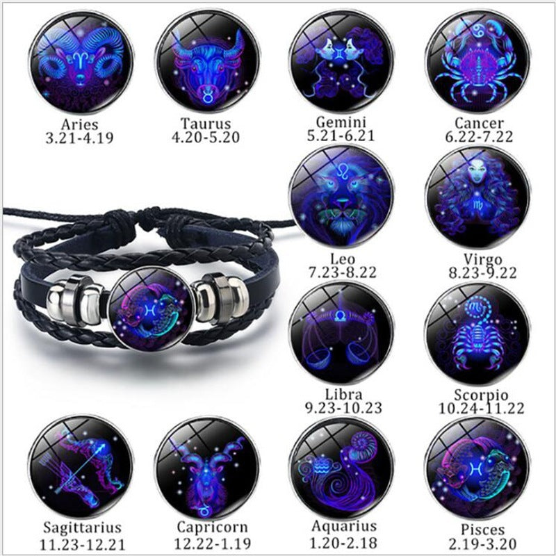 Zodiac Constellation Bracelet Braided Design Bracelet For Men Women Kids - Bests Sale