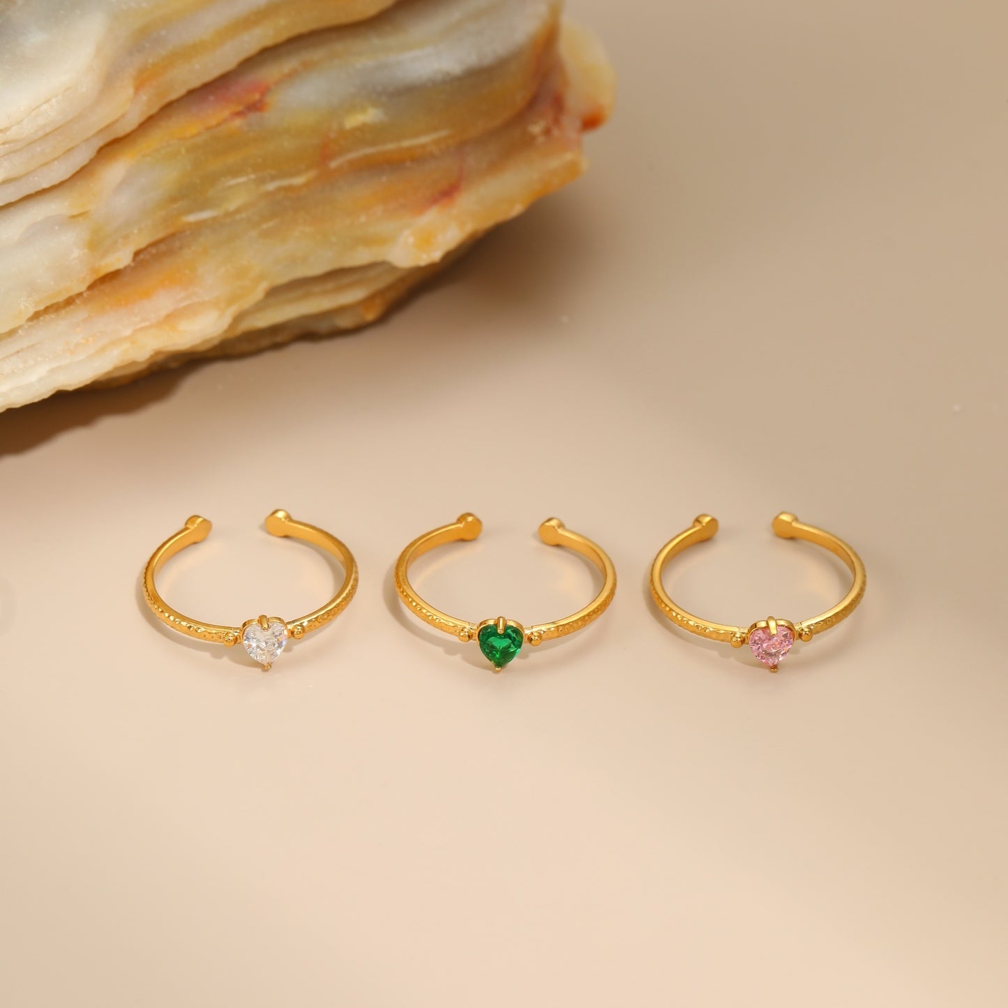 Inlaid Zircon Love All-match Open Ended Ring - Bests Sale