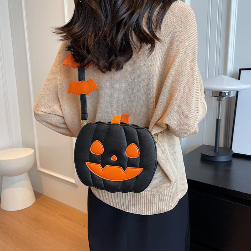 2023 Halloween Bags Funny Pumpkin Cartoon Shoulder Crossbody Bag With Bat Personalized Creative Female Bag Bests Sale
