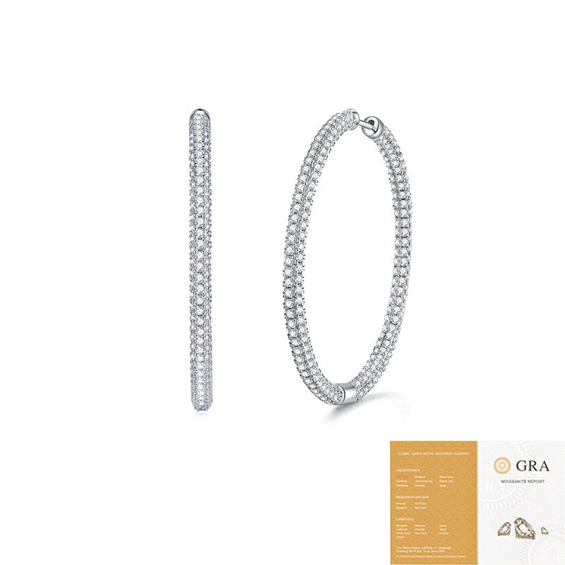 S925 Silver Fading Mosang Stone Earrings - Bests Sale