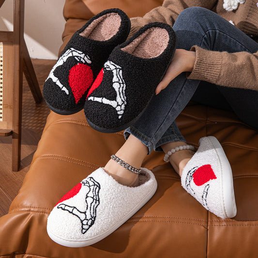 Love Black Hand Home Thickened Cotton Slippers Bests Sale