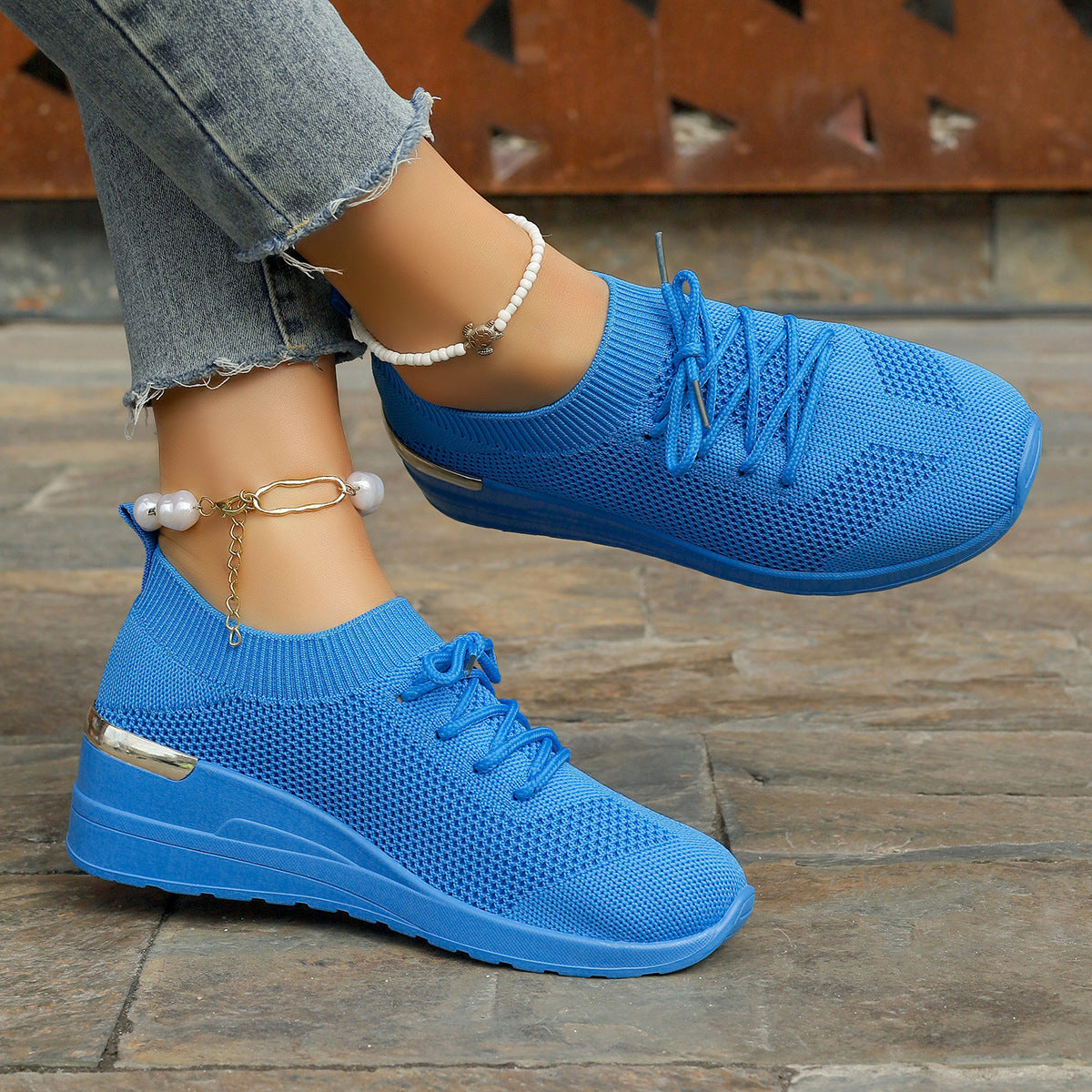 Round Head Leisure Front Lace-up Platform Shoes - Bests Sale