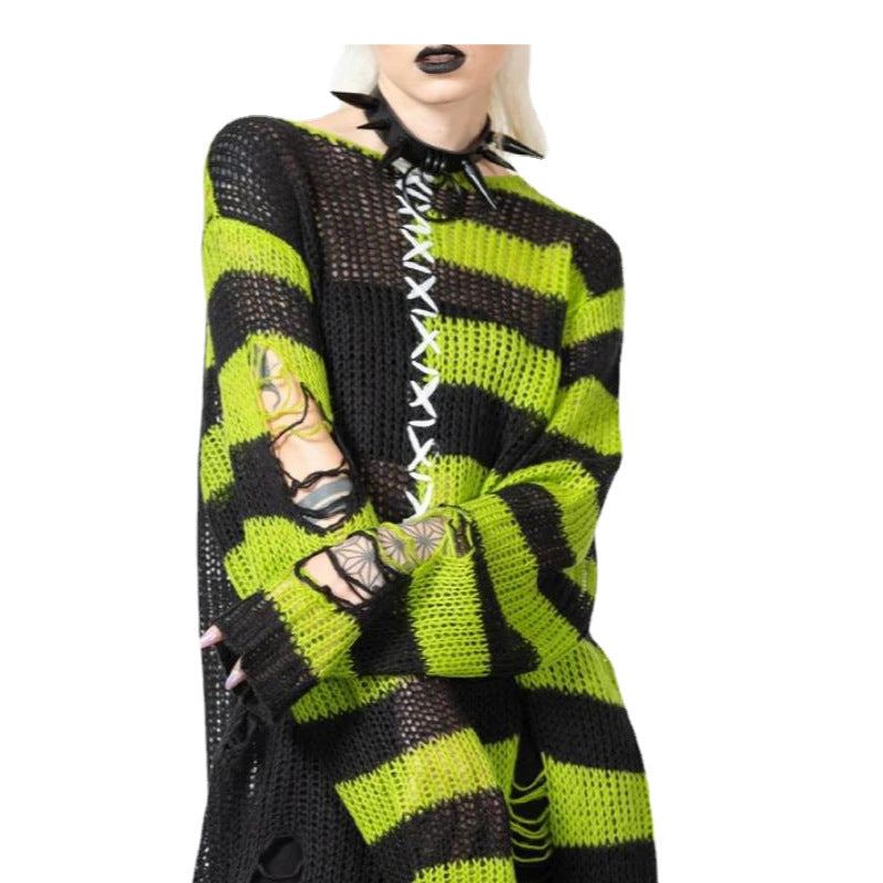 Halloween Ripped Long Sweater Women's Fashion Loose Sweater Bests Sale