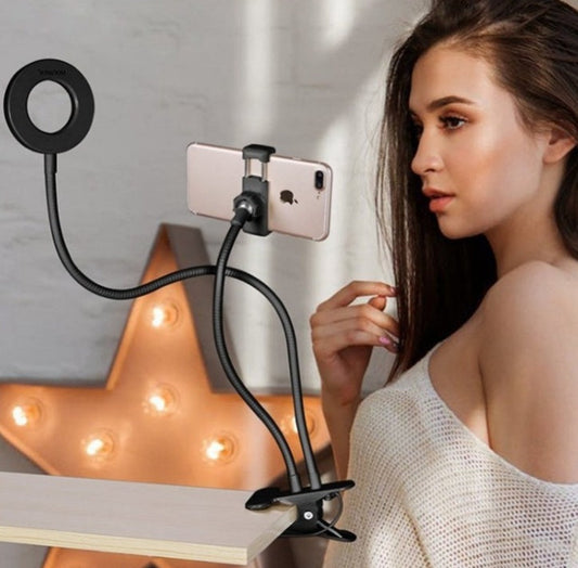LED Selfie Ring Light for Live Adjustable Makeup Light-8cm Stand Coffee Jasper