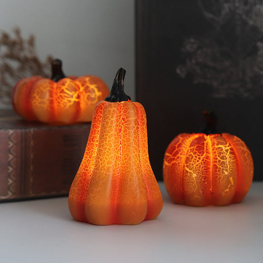 New Halloween Pumpkin Lantern Simulation Pumpkin LED Candle Lamp Resin Luminous Pumpkin Bests Sale
